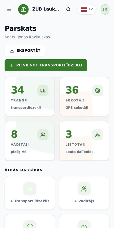 AgroMap mobilā lietotne ar vienas mašīnas maršrutu